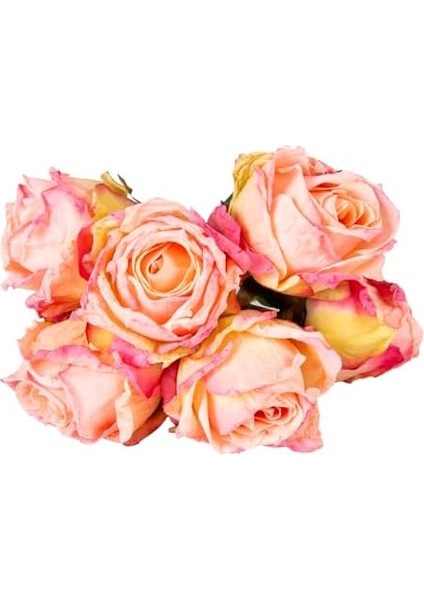 Menashop Metrashop Yapay Çiçek Gül 6'lı Demet Fuşya-Sarı 37 Cm.