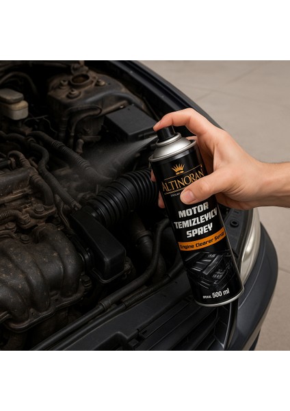 Susuz Motor Temizleme Spreyi 500ML - Su Gerektirmeyen Hızlı Etkili Motor Yağ Sökücü, Kir Çözücü & Parlatıcı Bakım Spreyi
