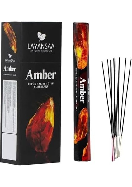 Menashop Metrashop Amber Kokulu Özel Aroma Kokusu Agarbatti Arınma 20 Adet 1 Paket Çubuk Tütsü