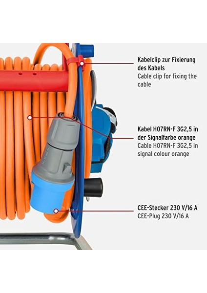 Menashop Camping Serisi 23+2 Cee Soeti 230 Çevirici Özellikli Makaralı Kablo modelleri