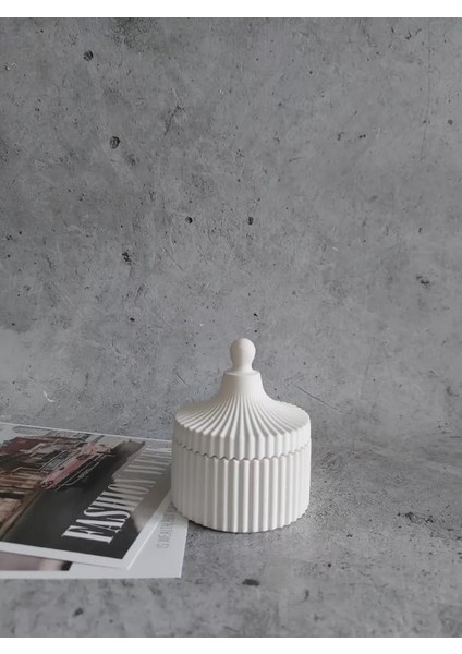 Menashop Metrashop Beyaz Seramik Vazo ve Mumluk Seti - Modern ve Minimalist Dekorasyon