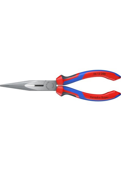 Menashop Metrashop Iğne Burunlu Pense, Keskin Uçlu (Leylek Gagalı Pense) Siyah Atramentize Edilmiş, Çok Bileşenli Saplı 200 mm 26 12 200