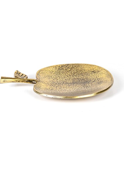 Dekoratif Metal Elma Tabak Gold 28 x 4 x 23 cm .