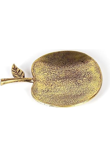 Dekoratif Metal Elma Tabak Gold 28 x 4 x 23 cm .