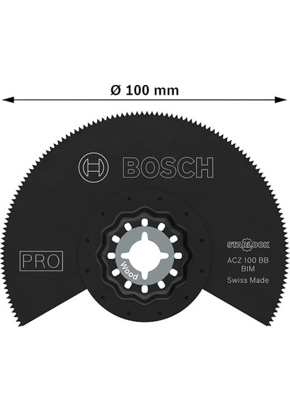 Menashop 1x Pro Acz 100 Bb Starlock Testere Ucu (Dolu Laminant Vinil, Pvc, Çivili Ahşap, Ø 100 Mm, Professional Aksesuar Çok Fonksiyonlu Makine)