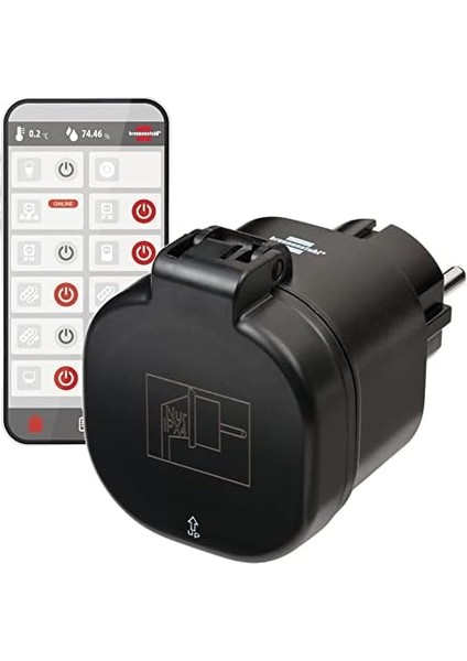 Menashop Metrashop Wifi Özellikli Zaman Ayarlı Dış Mekan Akıllı Priz Siyah