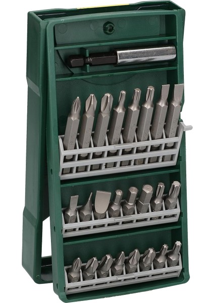 Menashop Metrashop X/line Mini 25 Parça Vidalama Seti, Plastik Kutu, Yeşil
