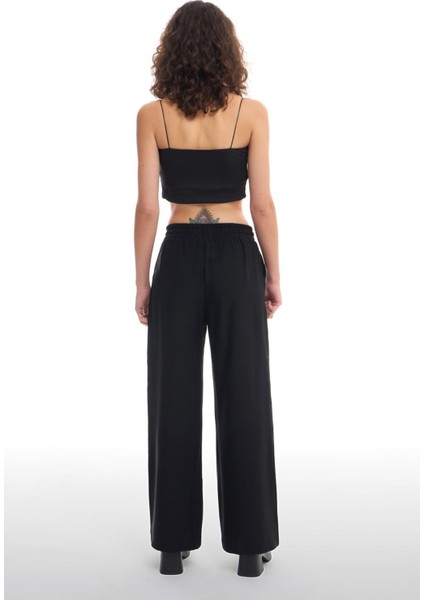 Beli Lastikli Bol Paça Pantolon