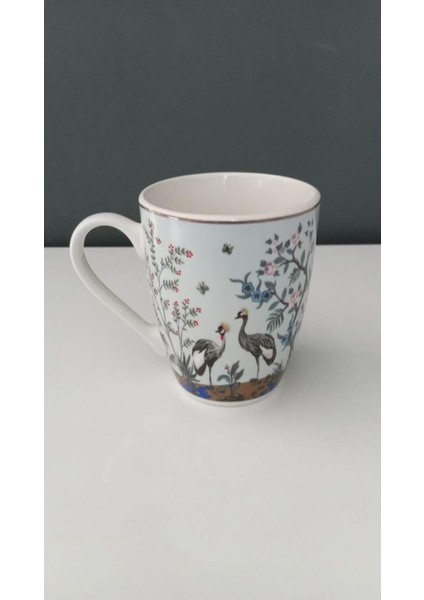 Sıakı Desenli Açık Mavi Porselen Kupa 320 ml