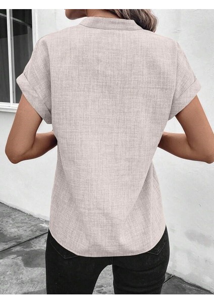 Kadın Kısa Kollu Hakim Yaka Sofya Bluz modelleri