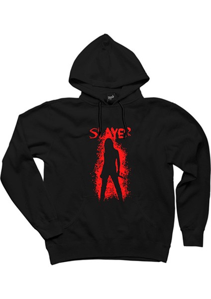 Slayer Shadow Man Siyah Kapşonlu Sweatshirt Hoodie