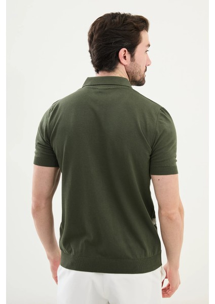 Çizgili Slim Fit Polo Yaka Erkek Triko T-Shirt modelleri