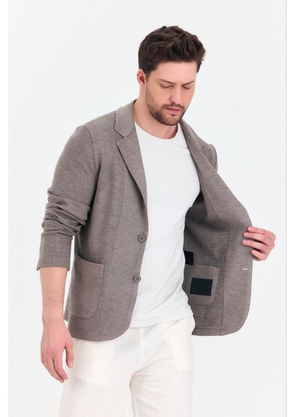 Slimfit Erkek Spor Ceket Örme Pamuk Karışımlı Kumaş Full Stretching Fabric Yeni Sezon