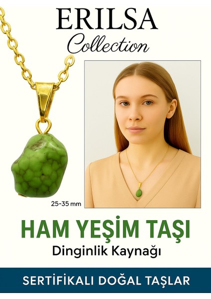 Sertifikalı Ham Işlenmemiş Yeşim Taşı Kolye