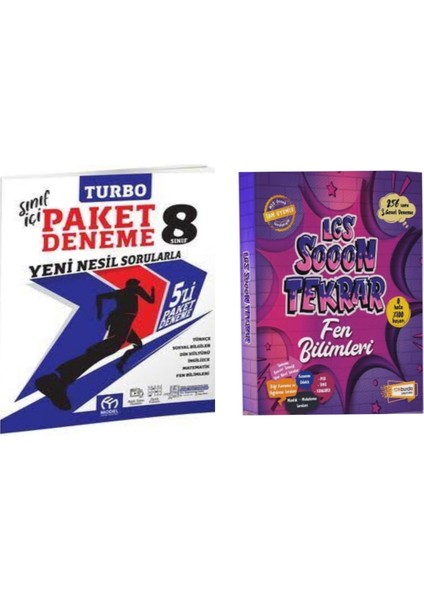 8. Sınıf Turbo 5'li Paket Deneme ve Son Tekrar Fen Bilimleri Denemeleri