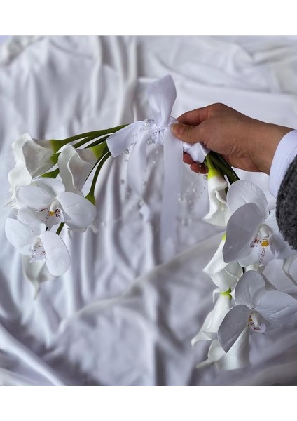 Gelin Buketi Gelin Çiçeği Gala Çiçeği Orkide El Buketi Nikah Çiçeği