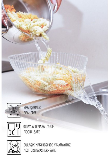 1 Parça Meyve Sebze Yıkama Süzme Süzgeci - Makarna Süzgeci Beyaz Plastik Sebze Meyve Süzgeci modelleri