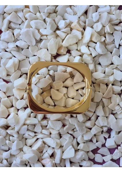 Dikdörtgen Köşeli Gold Molted Kelepçe Çelik Bileklik fırsatları