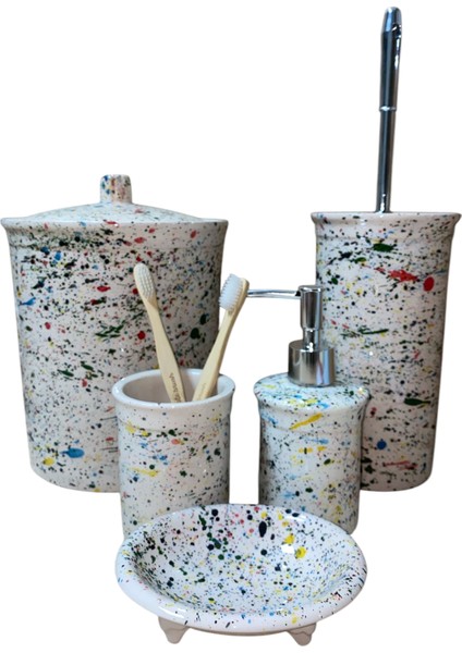 Dara Collection 5 Parça Banyo Seti Terrazzo Desenli