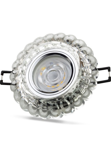 5 Adet Noas YL65 1667 Geras LED Çerçeveli 4000K Kristal Cam Spot Kasa