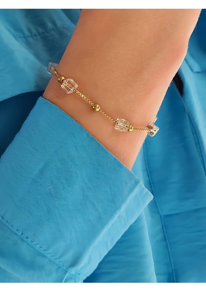 Küp Kare Zincir Modelgold Çelik Bileklik modelleri