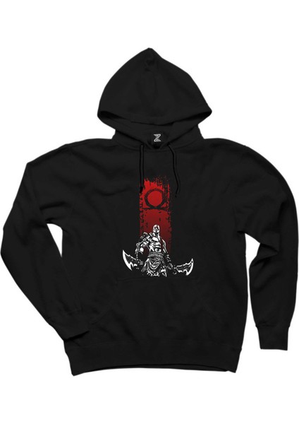 God Of War Kratos Logo Siyah Kapşonlu Sweatshirt Hoodie
