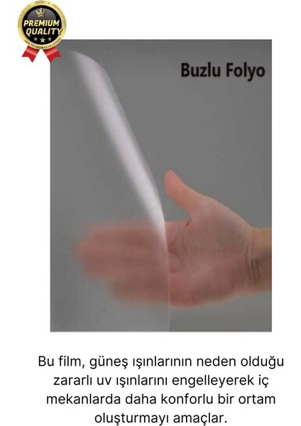 Uv Engelleyici Içeriyi Göstermeyen Yapışkan Iz Bırakmaz Ofis Ev Buzlu Cam Filmi 5 mt x 60 cm