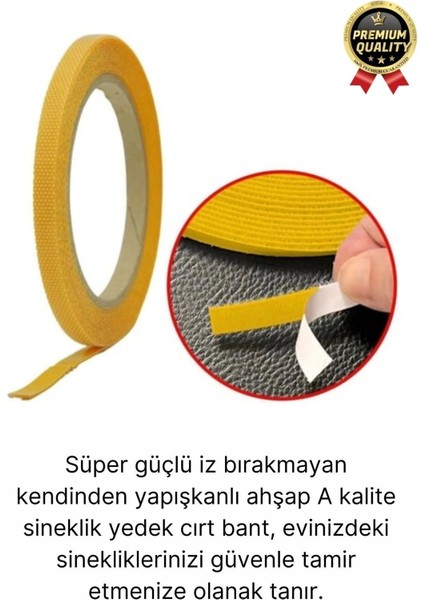 Premium Seri Güçlü Kendinden Yapışkanlı Ahşap Pencere Kapı Sineklik Tülü Yedek 4mt Cırt Bant-1 Adet
