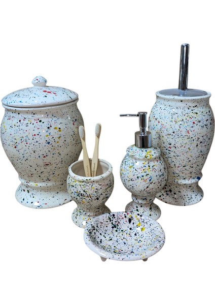 Red Seramim Naomi Collection 5 Parça Banyo Seti Terrazzo fiyatları