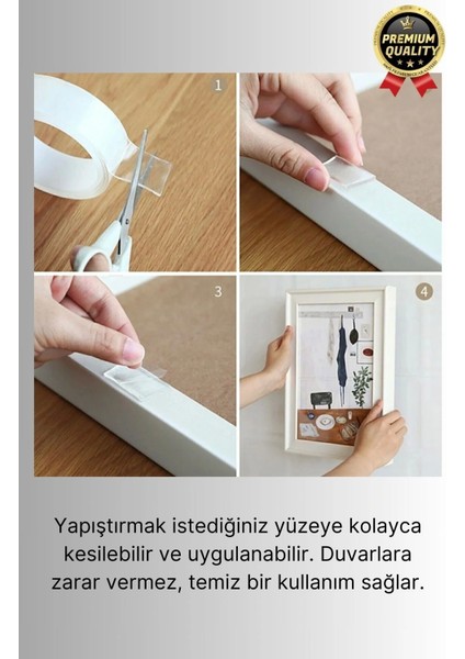 Çok Amaçlı Izolasyon Hava Su Sızdırmaz Çift Taraflı Silikon Şeffaf Nano Bant 18MM x 1.5m - 5 Adet