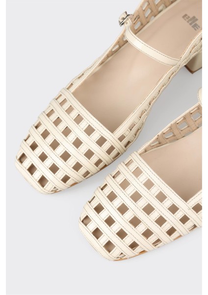 Bej Deri Kadın Topuklu Ayakkabı fırsatları