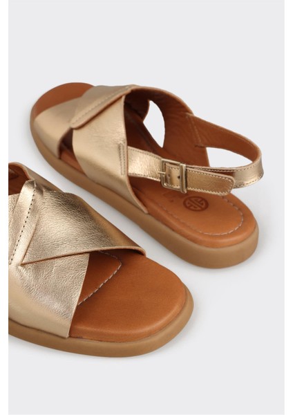 Gold Deri Kadın Sandalet indirimleri