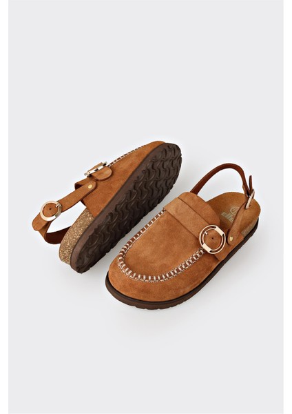 Taba Deri Kadın Terlik modelleri