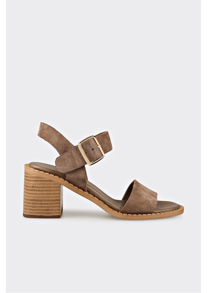 Vizon Deri Kadın Sandalet