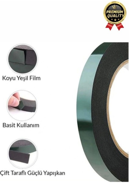 Premium Ultra Güçlü Iz Bırakmaz Elastik Yapılı Çift Taraflı Akrilik Köpük Bant 36MM - 10M - 10 Adet