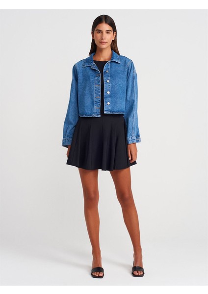 50751 Dilvin Cepsiz Crop Denim Gömlek fiyatları