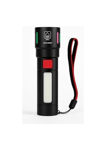 Menashop B15 Şarjlı Ledli Fosforlu El Feneri