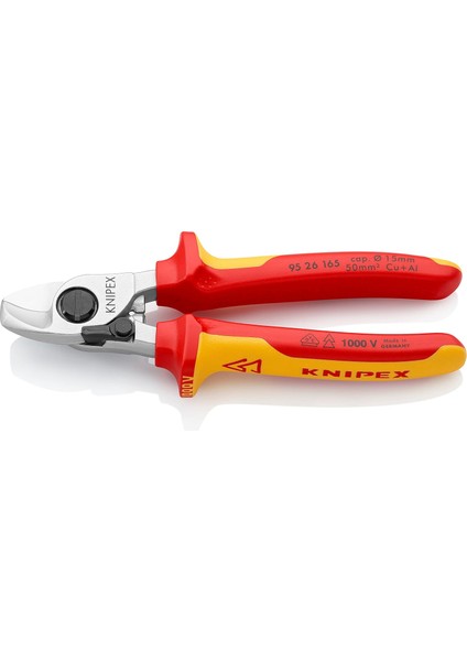 Menashop Metrashop Kablo Makası, Açma Yaylı, Krom Kaplama, Çok Bileşenli Manşonlarla Izole Edilmiş, Vde Onaylı 165 mm 95 26 165
