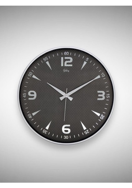 717-G-2 Serisi Klasik Rakamlı Metal Görünümlü Sessiz Akar Modern Duvar Saati 40 cm