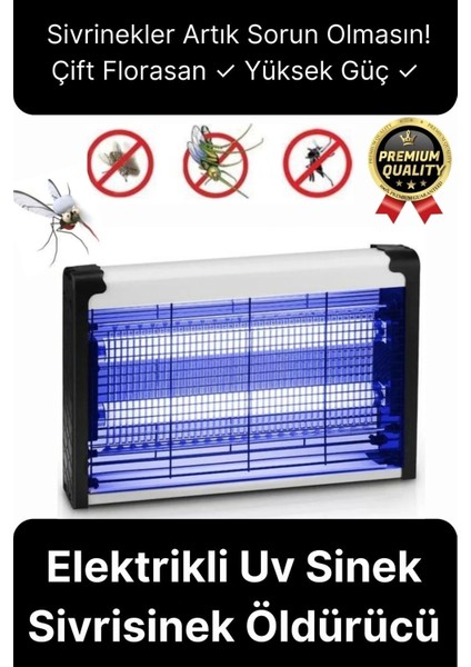 Çift Florasan Yüksek Güç Sessiz Zincir Askılı Sineksavar Elektrikli Uv Sivrisinek Öldürücü Kovucu