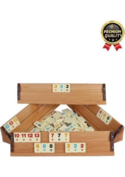 Kaliteli Eğlence Hobi Çizilmeye Dayanıklı Silinebilir Büyük Boy Konken Ahşap Okey Takımı
