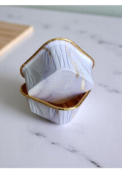 Gold Muffin Kapsülü 50 Adet Fırınlanabilir Kare Form