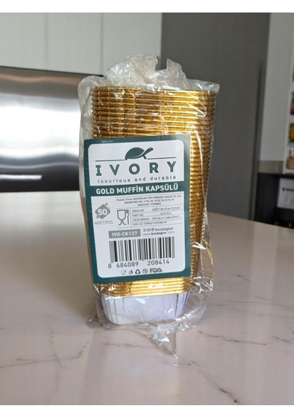 Gold Muffin Kapsülü 50 Adet Fırınlanabilir Kare Form fiyatları