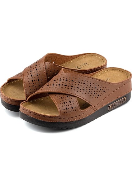 kadın ortopedik yumuşak tabanlı terletmeyen çift bantlı hasır tipi delikli rahat anne ev ıçi terliği indirimleri