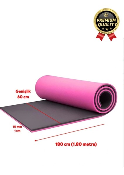 Ultra Konfor Taşıma Askılı Kalın Kaymaz Çift Taraf Pembe Siyah Meditasyon Pilates Minderi Yoga Matı fiyatları