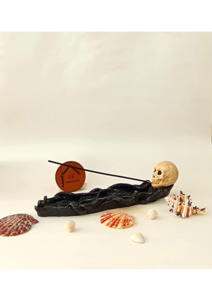 Menashop Metrashop Home Kuru Kafa Çubuk Tütsülük Hoş ve Güzel Dekor Kaliteli Kullanışlı (Siyah)+ 2 Lavanta Tütsü Hediyelik/görsel Şölen/duman Akışlı/metidasyon/yoga/ofis/ev/spa Dekorasyon Için