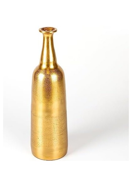 Dekoratif Metal Vazo Gold 11 x 39 x 11 cm .