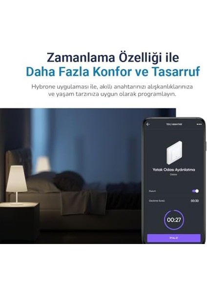 Menashop Metrashop Duvar Tipi Ikili Akıllı Anahtar, Aşırı Yük Koruma, Zamanlayıcı, Ayarlanabilir LED Gösterge, Uygulama ile Uzaktan Kontrol
