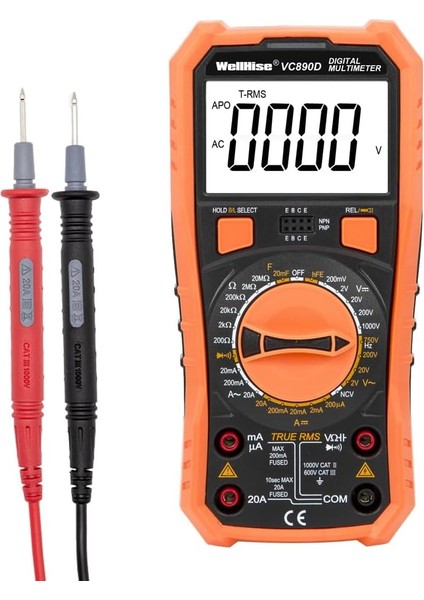 Menashop Metrashop VC890D Ölçü Aleti Multimetre Avometre Nvc Işıklı Ekran El Feneri True Rms