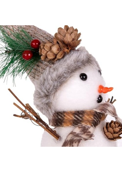 Menashop Metrashop Yılbaşı Süsü Kardan Adam Kayak Yapan Kahverengi-Beyaz 17X4X17 Cm.